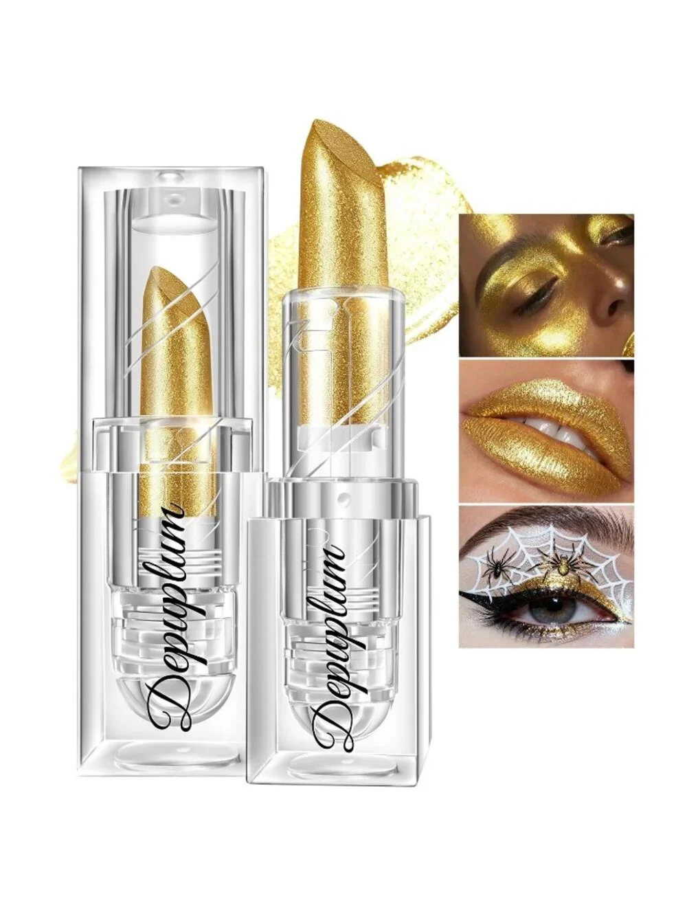 Women's Shimmer Gold Gradient Matte Lip Liner Combo Long Lasting Lip Stick